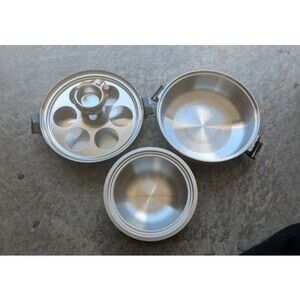 ROYAL QUEEN 5 PLY MULTI CORE STAINLESS 11" SKILLET HIGH DOME LID DUTCH OVEN  EUC